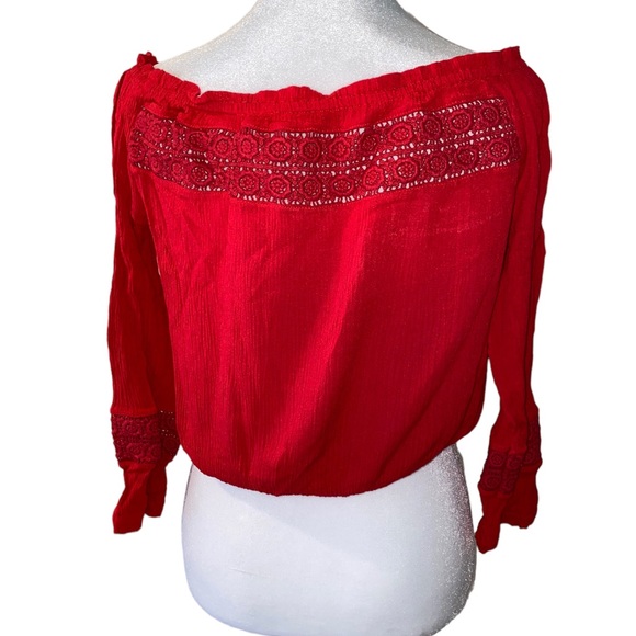 Subdued Red Long Sleeve Off The Shoulder Size M - Picture 3 of 5